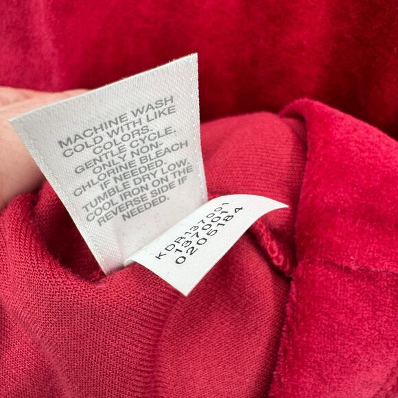 J Jill Velvet Dress Womens Large Red Pure Jill Pullover Tunic + Pockets Comfy - Picture 8 of 9